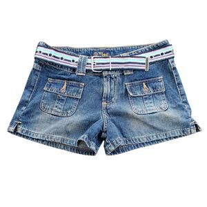 Y2k Lei Mini Low Rise Denim Shorts W/ Belt - Women's Size 5